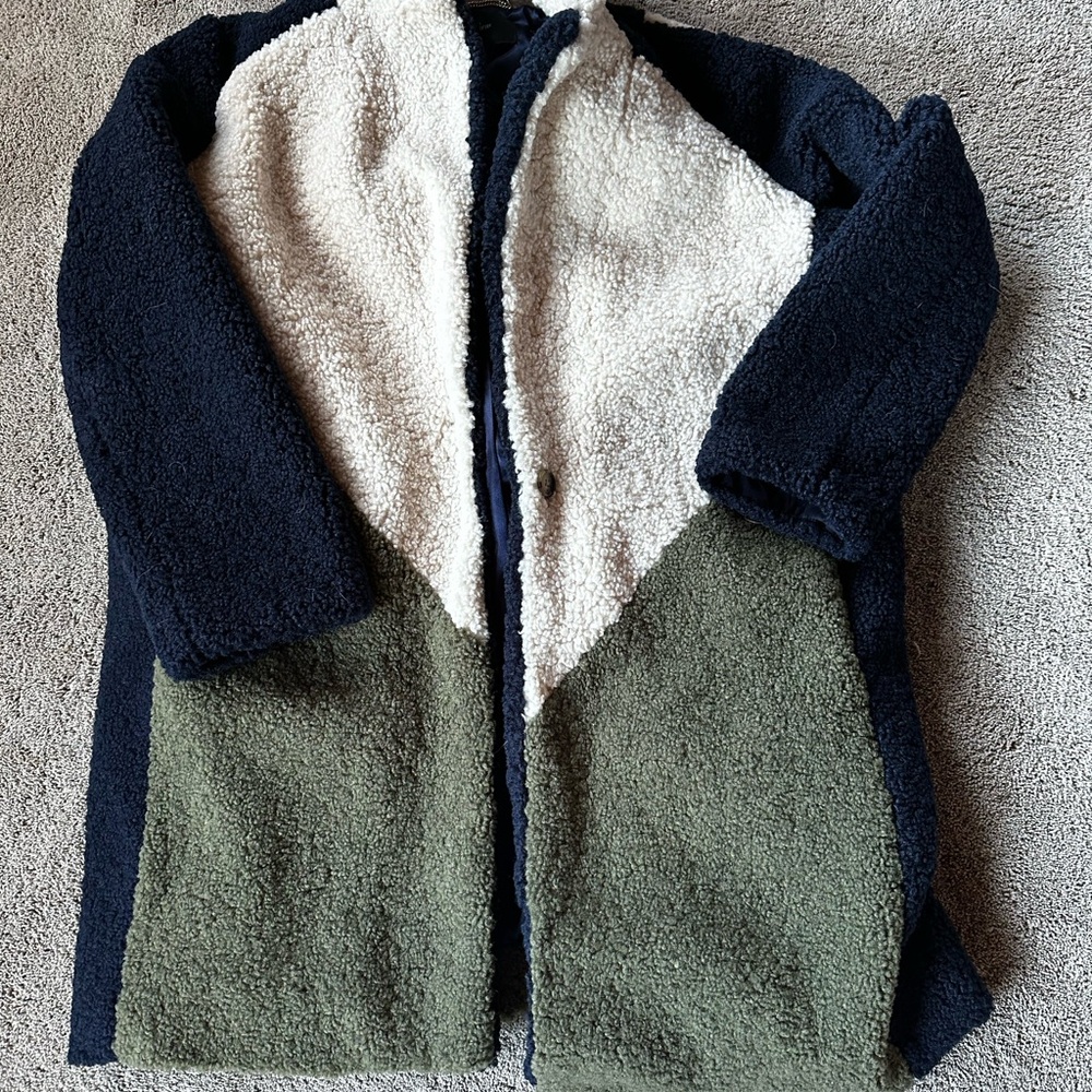 J.Crew teddy coat. Size xxl